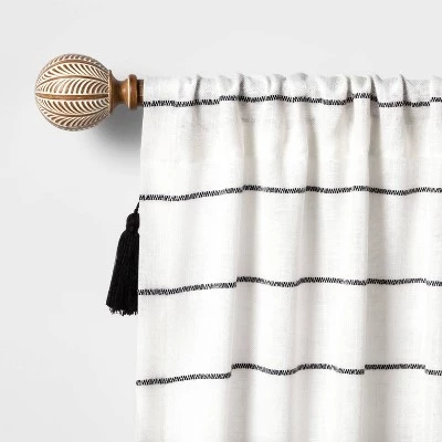 Carved Light Woodtone Ball Curtain Rod Natural - Opalhouse™ 2 Carved Light Woodtone Ball Curtain Rod Natural - Opalhouse™ - Image 2