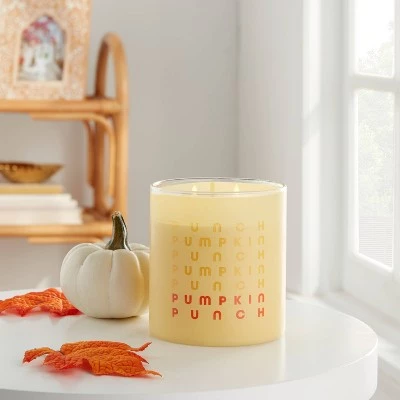 2-Wick 15oz Colored Glass Jar with Label Pumpkin Punch Candle Yellow - Opalhouse™ 1 2-Wick 15oz Colored Glass Jar with Label Pumpkin Punch Candle Yellow - Opalhouse™