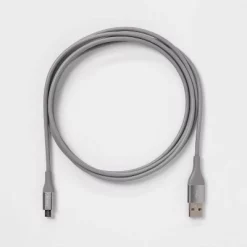 10' Micro-USB to USB-A Round Cable - heyday™ Cool Gray/Silver