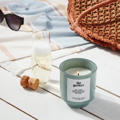 7oz Mist Exterior Painted Glass with Glass Lid Go Getter Candle Green - Opalhouse™ 1 7oz Mist Exterior Painted Glass with Glass Lid Go Getter Candle Green - Opalhouse™