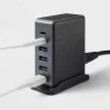 6-Port Charging Hub Vertical 2C + 4A - heyday™ Black Saffiano
