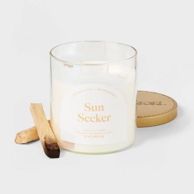 2-Wick 15oz Glass Jar Candle with Iridescent Sleeve Sun Seeker - Opalhouse™ 2 2-Wick 15oz Glass Jar Candle with Iridescent Sleeve Sun Seeker - Opalhouse™ - Image 2