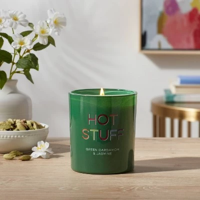 11oz Glass Cardamom & Jasmine Candle Green - Opalhouse™ 1 11oz Glass Cardamom & Jasmine Candle Green - Opalhouse™