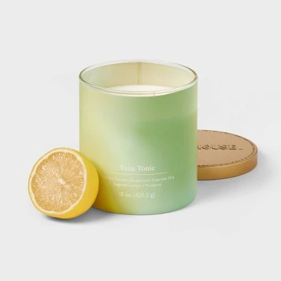 2-Wick 15oz Glass Jar Candle with Tie Dye Sleeve Yuzu Tonic - Opalhouse™ 2 2-Wick 15oz Glass Jar Candle with Tie Dye Sleeve Yuzu Tonic - Opalhouse™ - Image 2