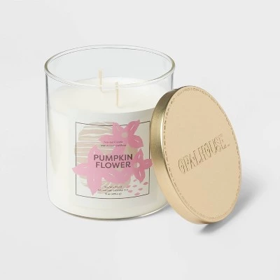2-Wick 15oz Glass Jar Flower Label Pumpkin Flower Candle - Opalhouse™ 2 2-Wick 15oz Glass Jar Flower Label Pumpkin Flower Candle - Opalhouse™ - Image 2