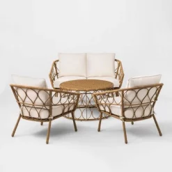 Britanna 4pc Patio Conversation Set - Natural - Threshold™