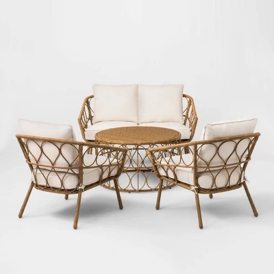 Britanna 4pc Patio Conversation Set - Natural - Threshold™ 1 Britanna 4pc Patio Conversation Set - Natural - Threshold™
