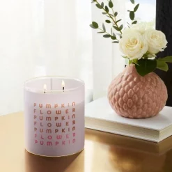 2-Wick 15oz Glass Jar Purple Word Label Pumpkin Flower Name Label Art Candle - Opalhouse™