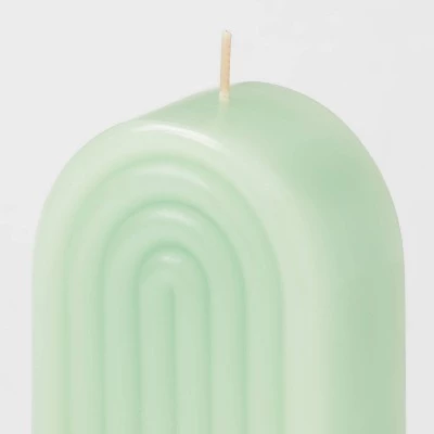 Shaped Pillar Candle Rainbow Green - Opalhouse™ 2 Shaped Pillar Candle Rainbow Green - Opalhouse™ - Image 2