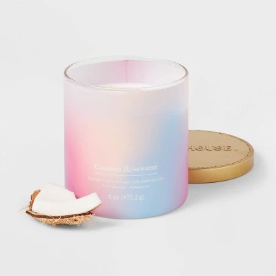 2-Wick 15oz Glass Jar Candle with Tie Dye Sleeve Coconut Rosewater - Opalhouse™ 2 2-Wick 15oz Glass Jar Candle with Tie Dye Sleeve Coconut Rosewater - Opalhouse™ - Image 2