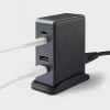 4 Port Charging Hub Vertical 2C + 2A - heyday™ Black Saffiano