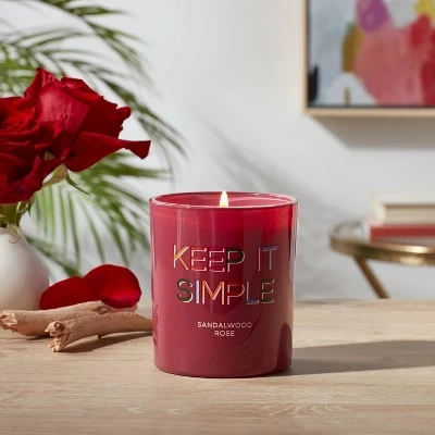 11oz Glass Sandalwood Rose Candle Burgundy - Opalhouse™ 1 11oz Glass Sandalwood Rose Candle Burgundy - Opalhouse™