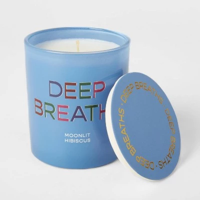 11oz Glass Moonlit Hibiscus Light Candle Blue - Opalhouse™ 2 11oz Glass Moonlit Hibiscus Light Candle Blue - Opalhouse™ - Image 2