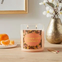 15.1oz Lidded Glass Jar 2-Wick Candle Cedarwood Mandarin - Opalhouse™