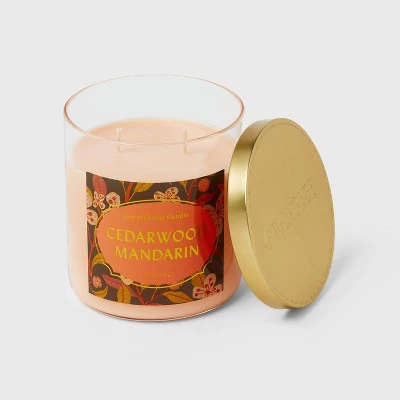 15.1oz Lidded Glass Jar 2-Wick Candle Cedarwood Mandarin - Opalhouse™ 2 15.1oz Lidded Glass Jar 2-Wick Candle Cedarwood Mandarin - Opalhouse™ - Image 2
