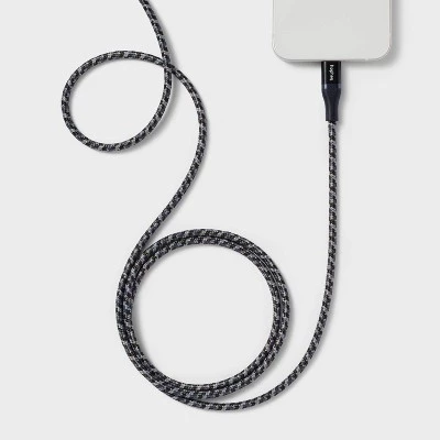 4' Lightning to USB-C Braided Cable - heyday™ Black 1 4' Lightning to USB-C Braided Cable - heyday™ Black
