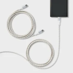 6' USB-C to USB-C Braided Cable 2pk - heyday™ White