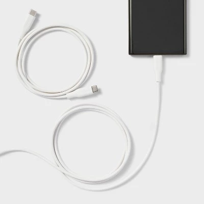 4' USB-C to USB-C Round Cable 2pk - heyday™ White 1 4' USB-C to USB-C Round Cable 2pk - heyday™ White
