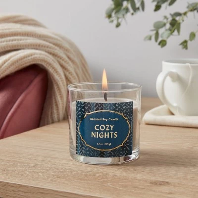 Clear Glass Cozy Nights Lidded Jar Candle Gray - Opalhouse™ 1 Clear Glass Cozy Nights Lidded Jar Candle Gray - Opalhouse™