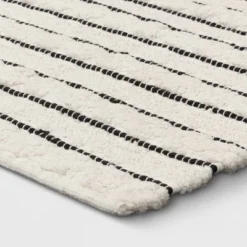 Striped Bath Rug White/Black - Opalhouse™