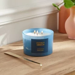 12oz Ombre Glass Jar with Lid Moonlit Hibiscus - Opalhouse™