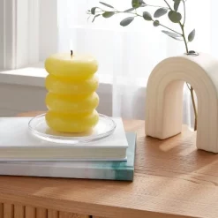 Shaped Pillar Candle Stacked Yellow - Opalhouse™
