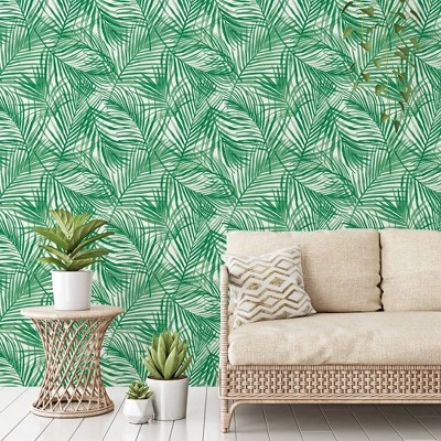 Tropical Peel & Stick Wallpaper Green - Opalhouse™ 4 Tropical Peel & Stick Wallpaper Green - Opalhouse™ - Image 4