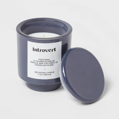 7oz Navy Exterior Painted Glass with Glass Lid Introvert Candle Blue - Opalhouse™ 2 7oz Navy Exterior Painted Glass with Glass Lid Introvert Candle Blue - Opalhouse™ - Image 2